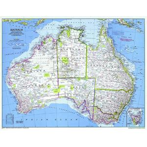 National Geographic Kontinent-Karte Australien, politisch