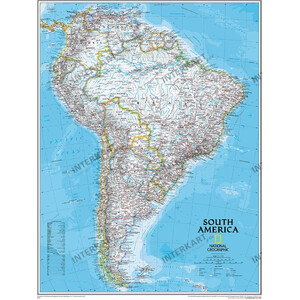 Carte des continents National Geographic South America (91 x 117 cm)