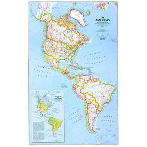 National Geographic Carte des continents Amérique du Nord et Amérique du Sud, politique (plastifiée)