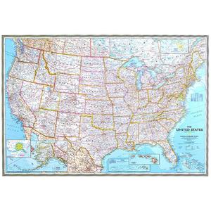 National Geographic Landkarte USA Karte politisch, groß laminiert