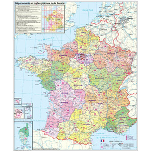 Stiefel Landkarte Frankreich Postleitzahlenkarte (Französisch)
