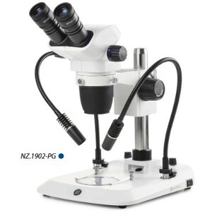 Microscope stéréo zoom Euromex NZ.1902-PG, 6.7-45x, Colonne, 2 Cols de cygne, Lumière transmise, bino