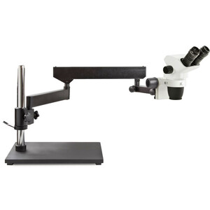 Microscope stéréo zoom Euromex NZ.1902-A, 6.7x to 45x with articulated stand, base plate, w.o.illumination, bino