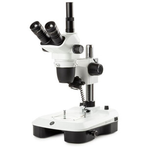 Microscope stéréo zoom Euromex NZ.1903-M, 6.7-45x, Colonne, Lumière incidente et transmise, trino, Miroirs pour fond noir, Embryologie