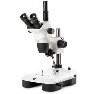 Euromex Zoom-Stereomikroskop NZ.1703-M, 6.5-55x, Säule, Auf-u. Durchlicht, trino, Spiegel f. Dunkelfeld, Embryologie