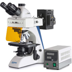 Microscope Kern Trino Inf Plan 4/10/20/40/100, WF10x20, 3W LED FL (B/G), OBN 141