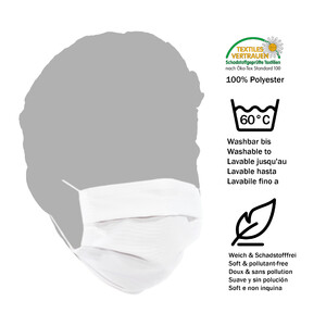 Masketo Masque en polyester, blanc, 5 pièces