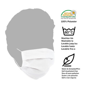 Masketo Masque en polyester, blanc, pour enfants