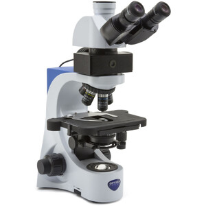 Optika Microscope B-383LD, trino, FL-LED, filtre bleu, N-PLAN, IOS, 40x-1000x