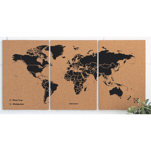 Mappemonde Miss Wood Puzzle Map M - Black