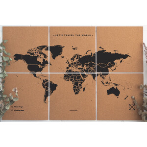 Mappemonde Miss Wood Puzzle Map XL - Noir
