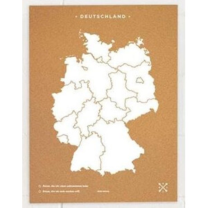 Carte géographique Miss Wood Woody Map Countries Deutschland Cork L white (60 x 45 cm)