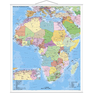 Carte des continents Stiefel Afrika politisch mit PLZ