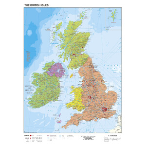 Stiefel Carte antique des Iles britanniques et de l'Irlande (68 x 98 cm)