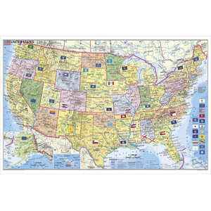 Stiefel Landkarte USA politisch mit PLZ