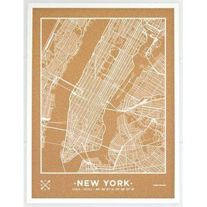 Miss Wood Regional-Karte Woody Map Natural New York L White