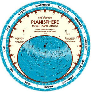 Rob Walrecht Sternkarte Planisphere 40°N 25cm