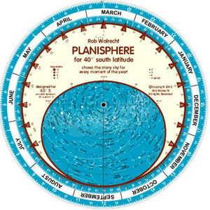 Carte du ciel Rob Walrecht Planisphere 40°S 25cm