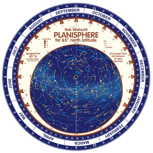 Rob Walrecht Sternkarte Planisphere 65°N 25cm