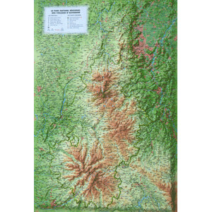 Carte régionale 3Dmap Le Parc Naturel Régional des Volcans d'Auvergne