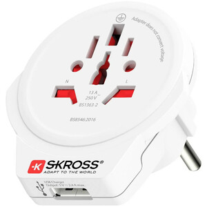 Skross Netzteil Reiseadapter World to Europe USB 1.0