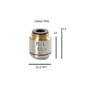 Objectif Euromex Objektiv BS.8105, Plan PL 5x/0.12, w.d. 26.1 mm, infinity (bScope)