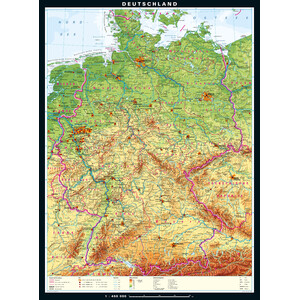 PONS Landkarte Deutschland physisch (162 x 219 cm)