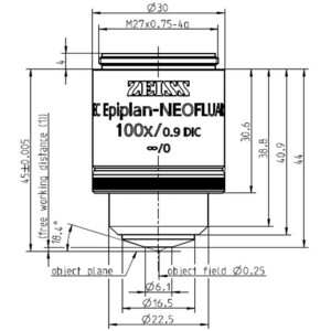 Objectif ZEISS Objektiv EC Epiplan-Neofluar 100x/0.9 DIC wd=1.0mm