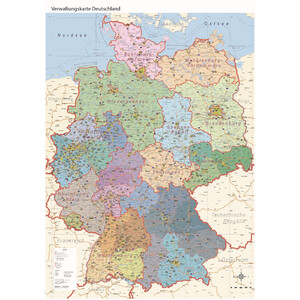 GeoMetro Landkarte Verwaltungskarte Deutschland politisch (84 x 114 cm)
