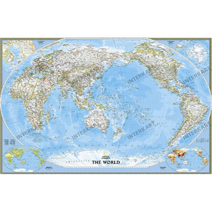 Mappemonde National Geographic Classique Pazifik-zentrierte carte du monde