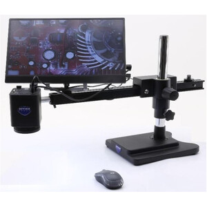 Optika Microscopio IS-4K2, zoom óptico 1x-18x, enfoque automático, 8 MP, 4K Ultra HD, soporte voladizo, pantalla de 15,6"