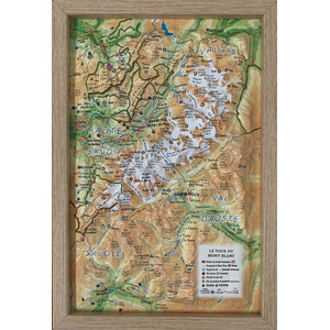 Carte régionale 3Dmap Le tour du Mont Blanc (19,5 cm x 29,5 cm)