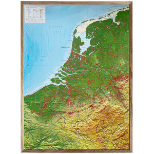 Carte régionale Georelief Benelux (57 x 77 cm)