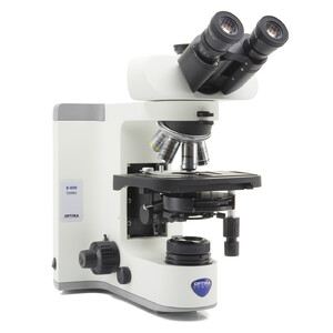Microscope Optika B-810LD4, trino, HF, FL, infinity, plan, 40-1000x, LED, cube de filtres LED bleus et verts