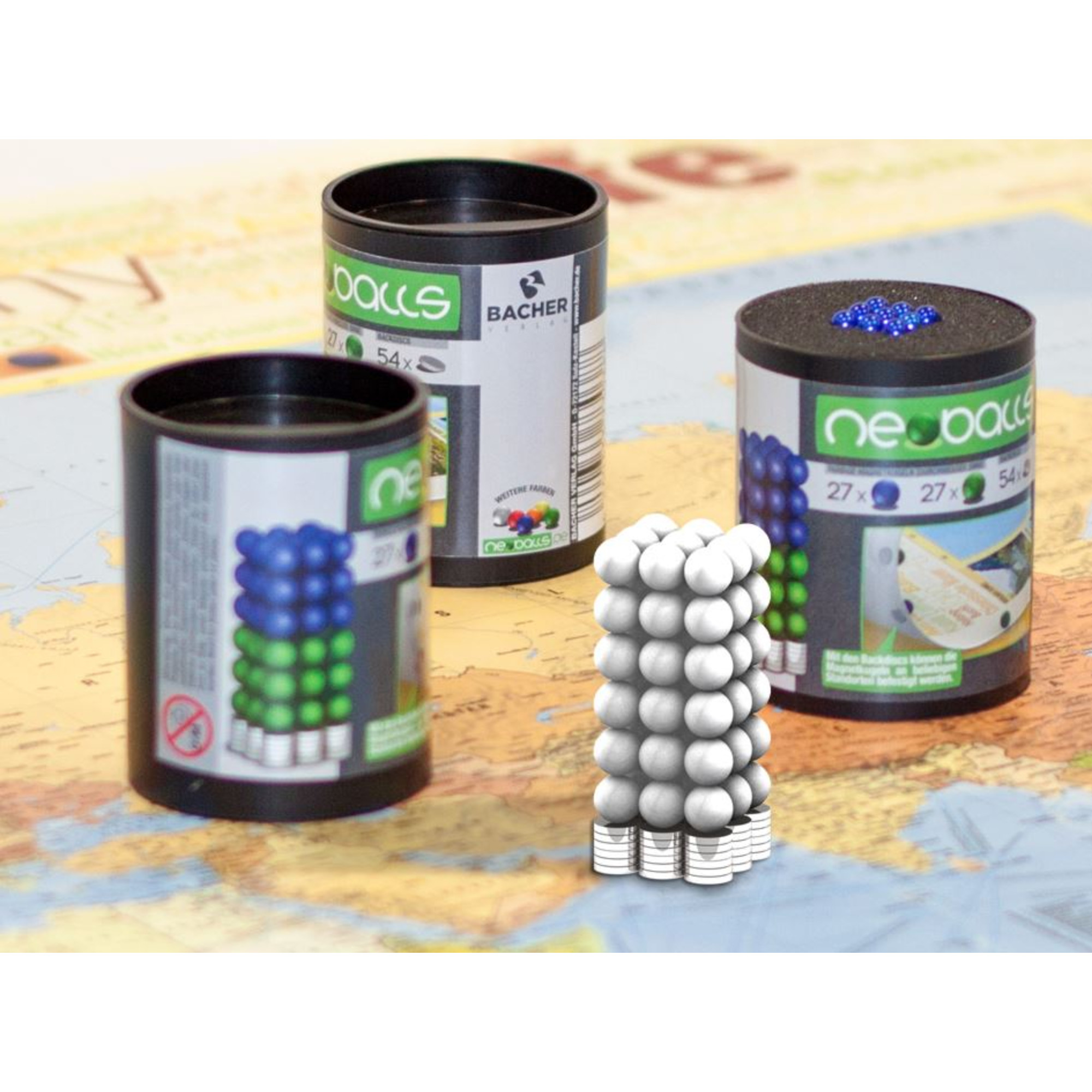 magnetkugeln spielzeug müller Bacher Verlag Neoballs Magnetkugel-Set 54 Stück weiß
