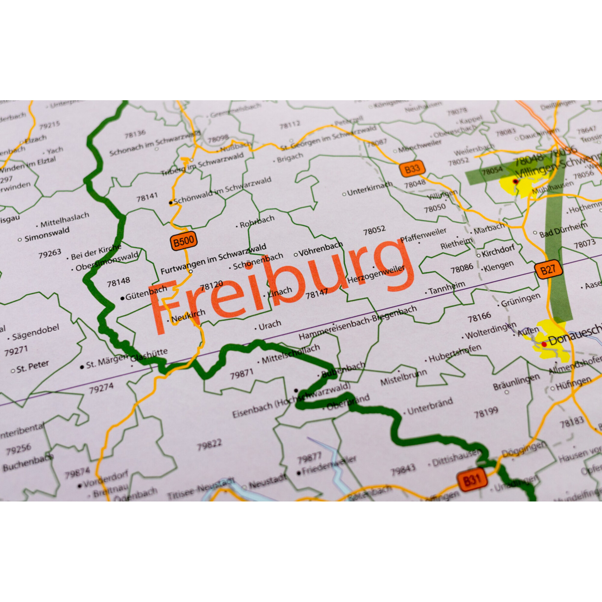 GeoMetro RegionalKarte BadenWürttemberg Postleitzahlen PLZ (100 x 123 cm)