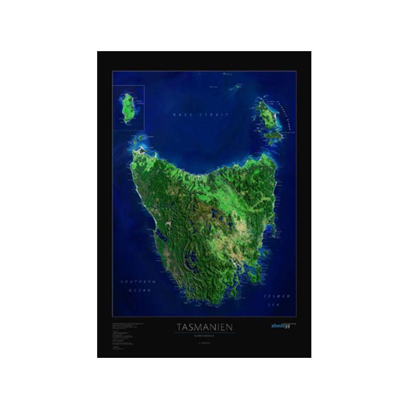 Carte géographique albedo 39 Tasmanie