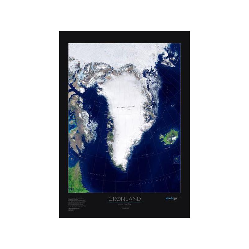 Carte géographique albedo 39 Groenland