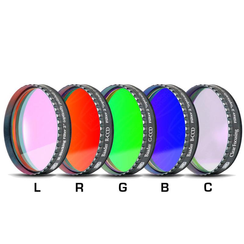 Baader LRGBC-CCD-Filter Satz 2" gefasst, RGB mit Klarglasfilter und UV/IR Sperr / L-Filter