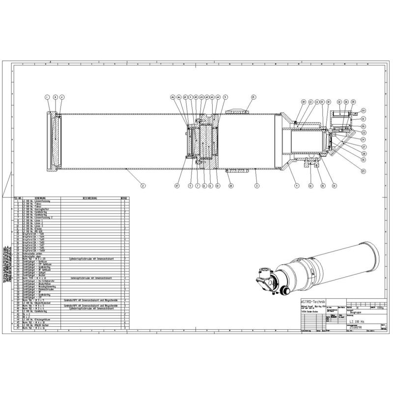 Lunt Solar Systems Sonnenteleskop Lunt ST 100/800 LS100T Ha B1200 FT PT OTA