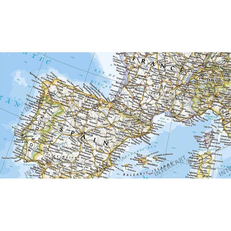 National Geographic Carte de l'Europe géo politique, stratifiée