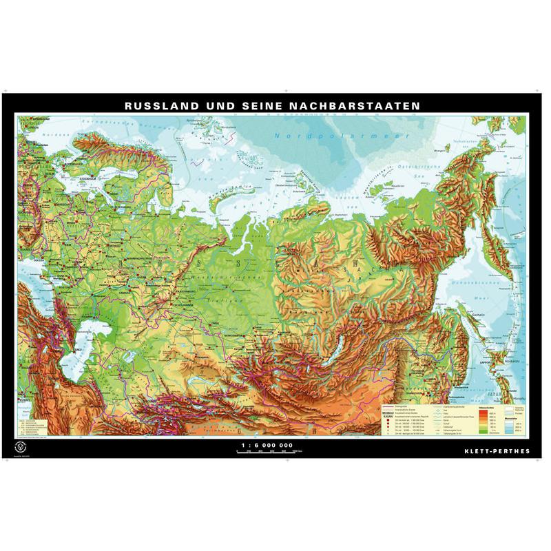 Carte géographique Klett-Perthes Verlag La Russie, physiques/politiquement (ABW)