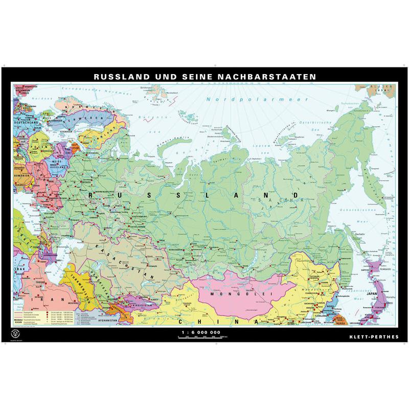 Carte géographique Klett-Perthes Verlag La Russie, physiques/politiquement (ABW)