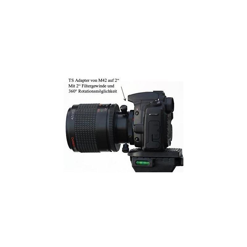 Adaptateur appareil-photo TS Optics Fixation tournante T2 femelle (côté télescope) et baïonnette Canon EOS  (côté appareil photo)