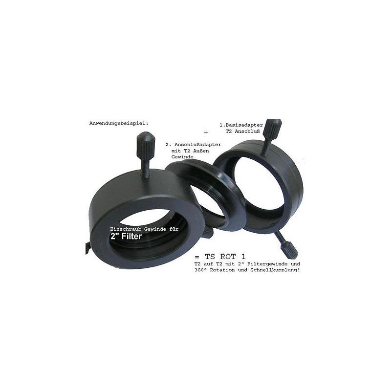 Rotateur TS Optics Fixation tournante T2 femelle (côté télescope) et filetage SC mâle (côté appareil photo)
