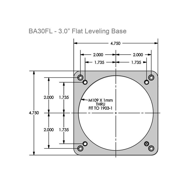 Starlight Instruments Base for 3.0" Dia Focuser, Flat with Leveling Screws