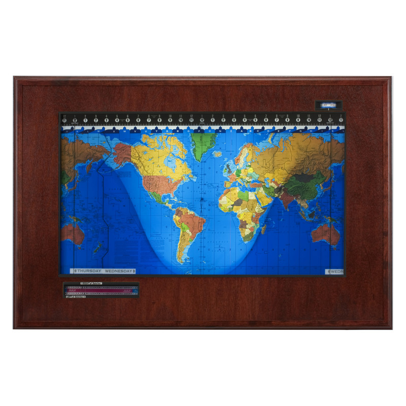 Geochron Modèle Boardroom, finition placage acajou et moulures noires