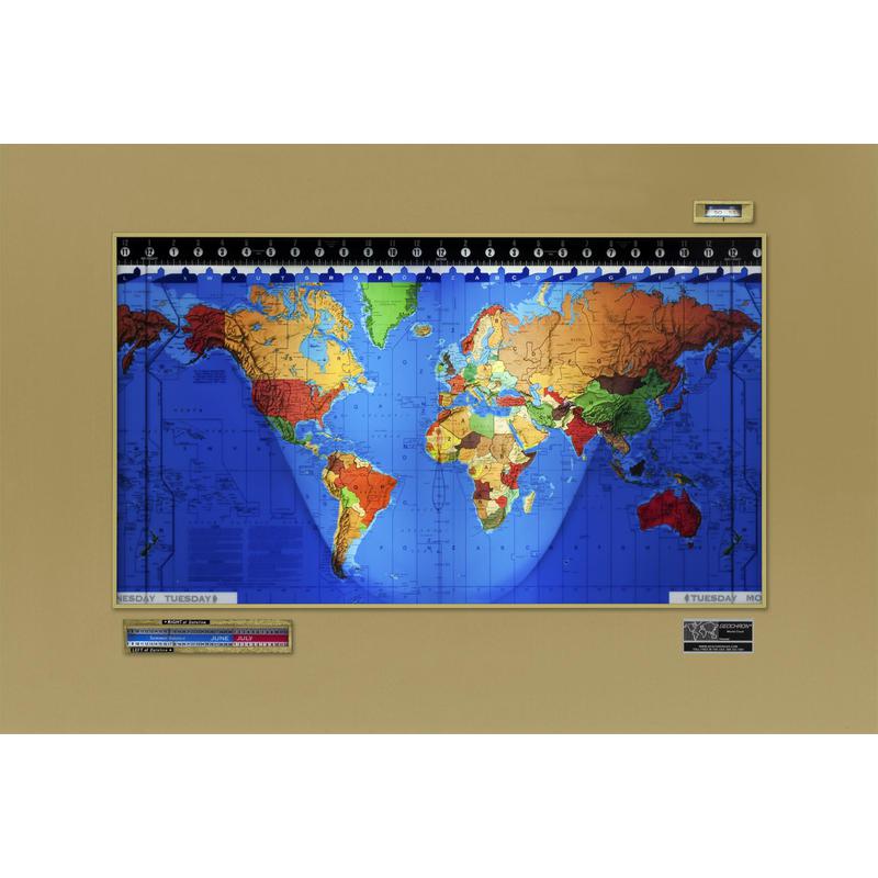 Geochron Original Kilburg in gold eloxierter Aluminiumausführung und goldfarbenen Zierleisten