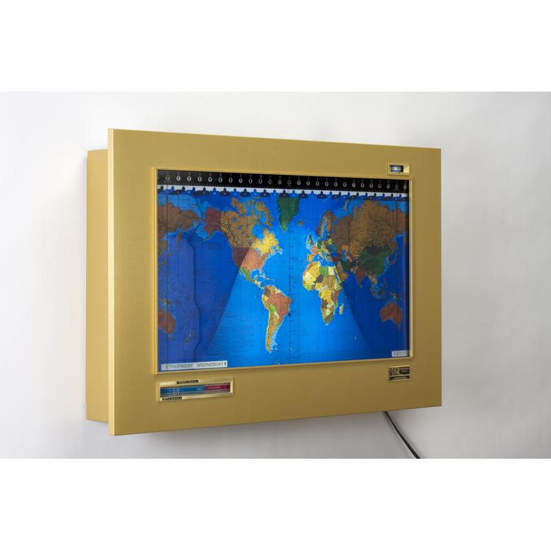 Geochron Original Kilburg in gold eloxierter Aluminiumausführung und goldfarbenen Zierleisten