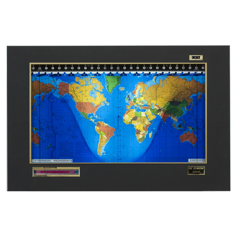 Geochron Modèle "Original Kilburg", finition PVC design Black Goatskin avec moulures couleur or